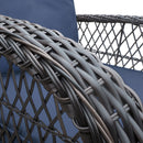 3 Pieces Conversation Set, Outdoor Wicker Rocker Swivel Patio Bistro Set, Rocking Chair With Glass Top Side Table