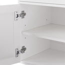 Farmhouse TV Stand With Solid Wood Gourd Shaped Legs For TVs Up To 70"