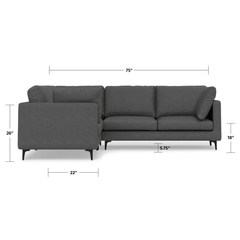 Ava - Mid Century Corner Sectional Sofa Handcrafted