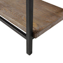 Industrial Style Metal Frame Accent Desk With Side Shelving - Gray