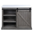 Gauri - Kitchen Island - Marble Top Top & Gray Oak