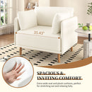 Modern Upholstered Accent Chair With Soft Cushions, Sleek Armrest Design