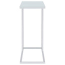 Stella - Glass Top C-Shaped Sofa Side Table - Chrome