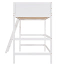 Solid Wood Twin Size Loft Bed with Ladder(White)(OLD SKU: WF191903AAK)