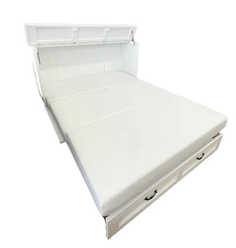 Kingston White Rattan Cabinet Bed - Atlantic Fine Furniture Inc