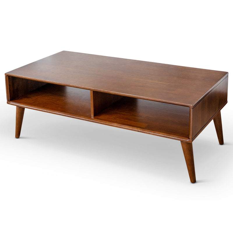 Hazel - Solid Wood Walnut Brown Coffee Table - Dark Brown