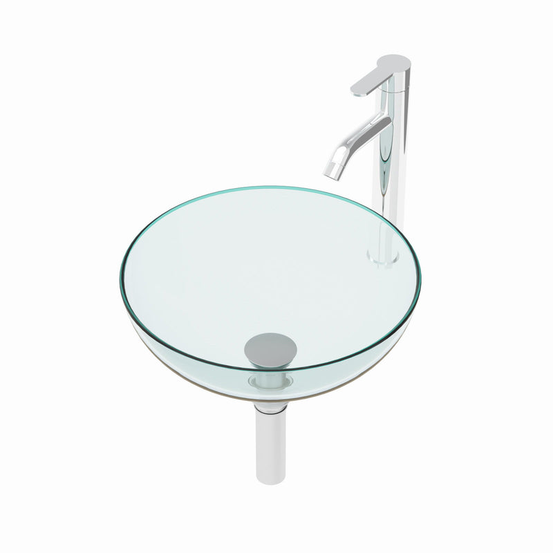 Vessel Sink With Faucet And Pop-Up Drain