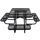 Square Outdoor Steel Picnic Table, With Umbrella Pole