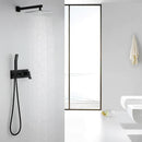 Brass Shower System With 10" Rainfall Shower Head And Handheld Sprayer - Matte Black