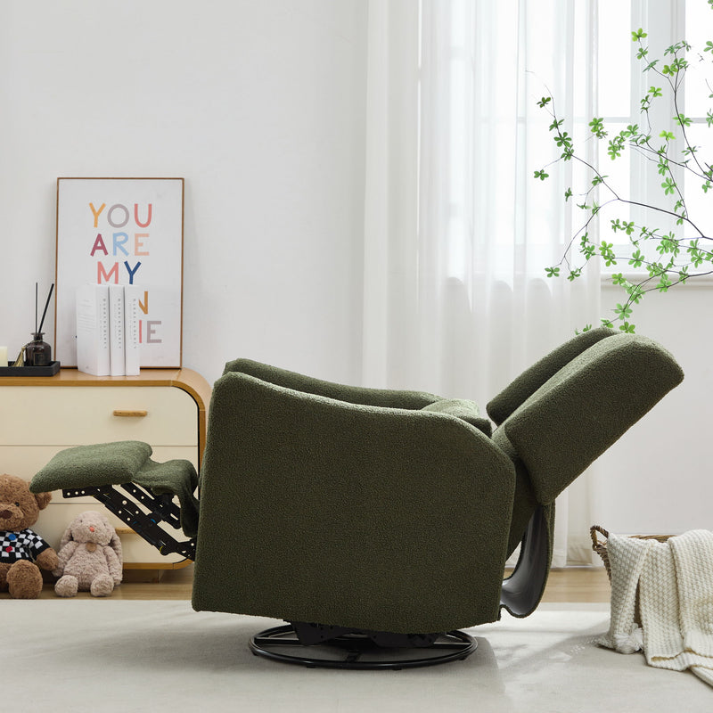 Wide Wingback Swivel Rocker Recliner Chair For Living Room