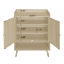 2 Door Shoe Rack, Freestanding, Modern Shoe Storage Cabinet, For Entryway - Natural