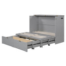 Murphy Bed With Drawer And A Set Of Sockets & USB Ports, Pulley Structure Design