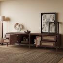 TV Stand, Media Console With 4 Drawers, Soft Closing Hinges - Dark Brown