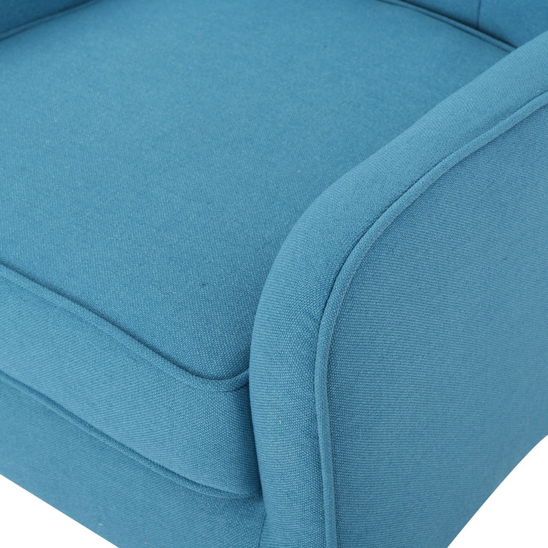 Modern Arm Chair With Tufted Back And Wooden Legs