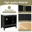 Bathroom Vanity With Sink, Soft Closing Doors & Drawers, Metal Handles