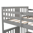 Full over Full Bunk Bed with Drawers and Ladder for Bedroom, Guest Room Furniture-Gray(OLD SKU :LP000205AAE)