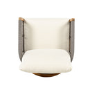 Patio Acacia Wood Club Chair, Woven Rope Outdoor Patio Arm Chair, Deep Seating For Porch - Teak / Beige