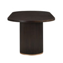 Modern Rustic Oval Dining Table Double Pedestal - Espresso
