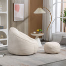Bedding Bean Bag Sofa Chair High Pressure Foam With Footrest