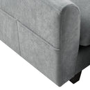 Upholstered L Shaped Sectional Sofa With Storage, Movable Ottoman, And 6 Throw Pillows