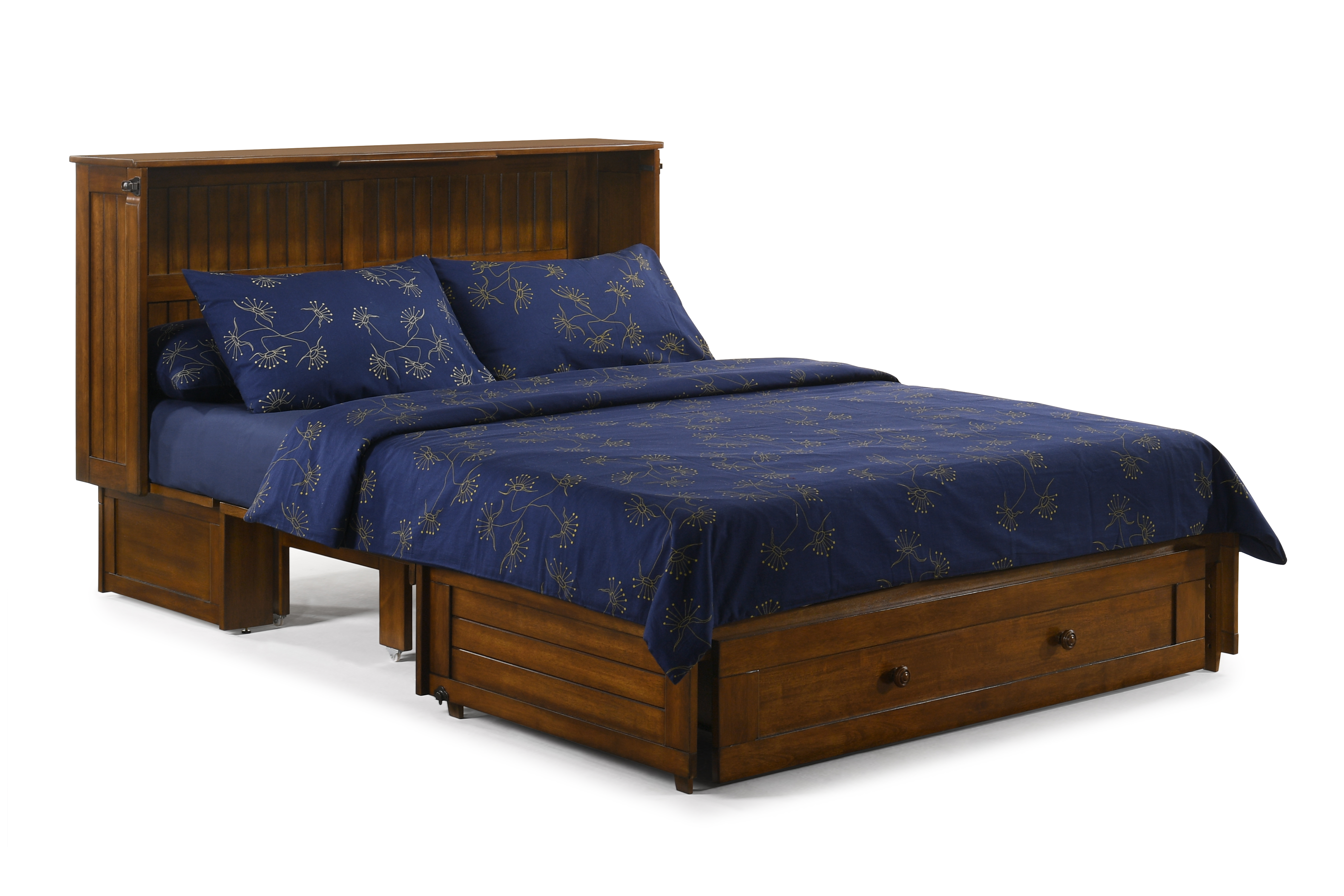 Camden Murphy Cabinet Bed in Black Walnut, converted to queen bed | Atlantic Fine Furniture, Melbourne FL
