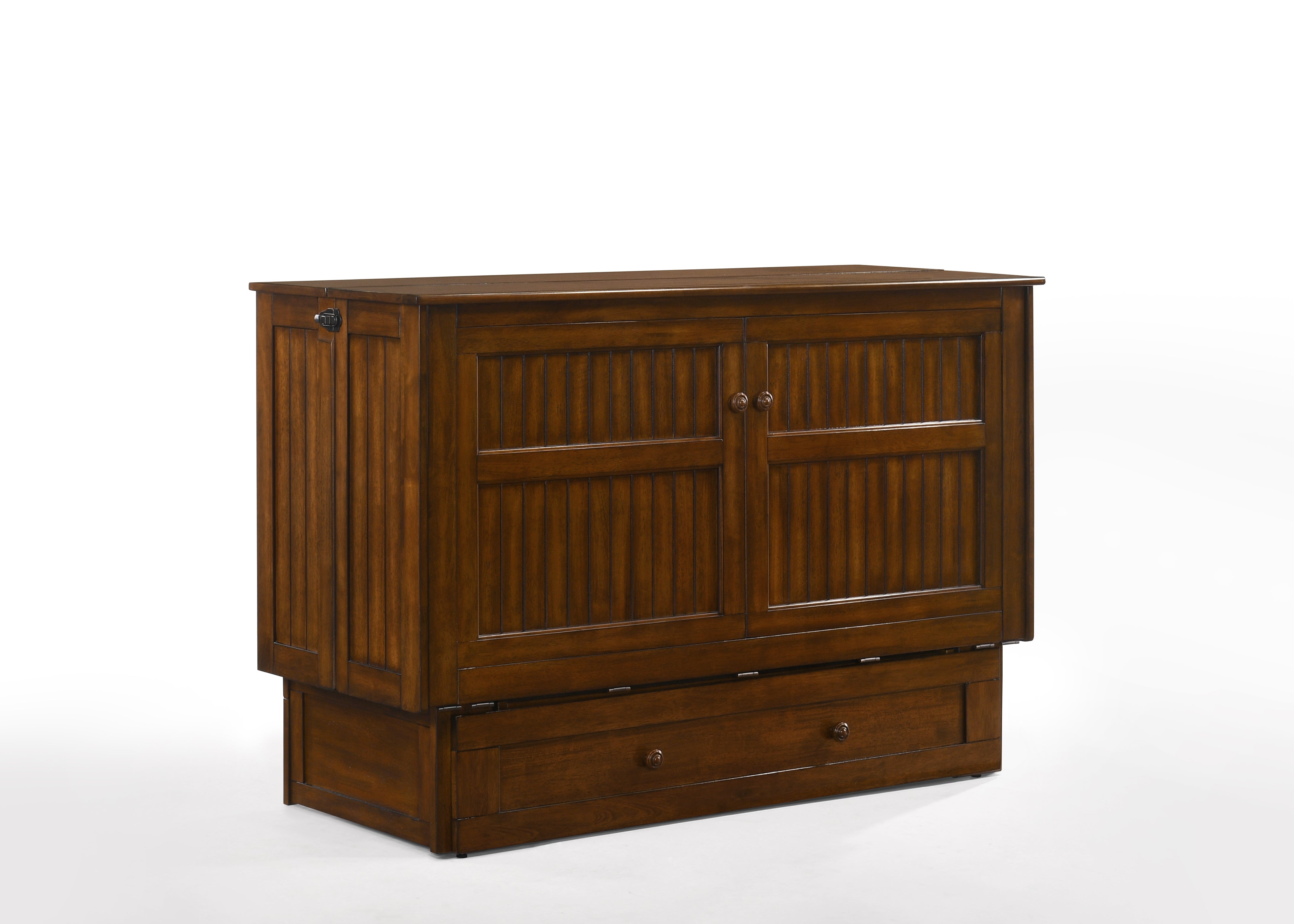 Camden Murphy Cabinet Bed in Black Walnut, angle view | Atlantic Fine Furniture, Melbourne FL