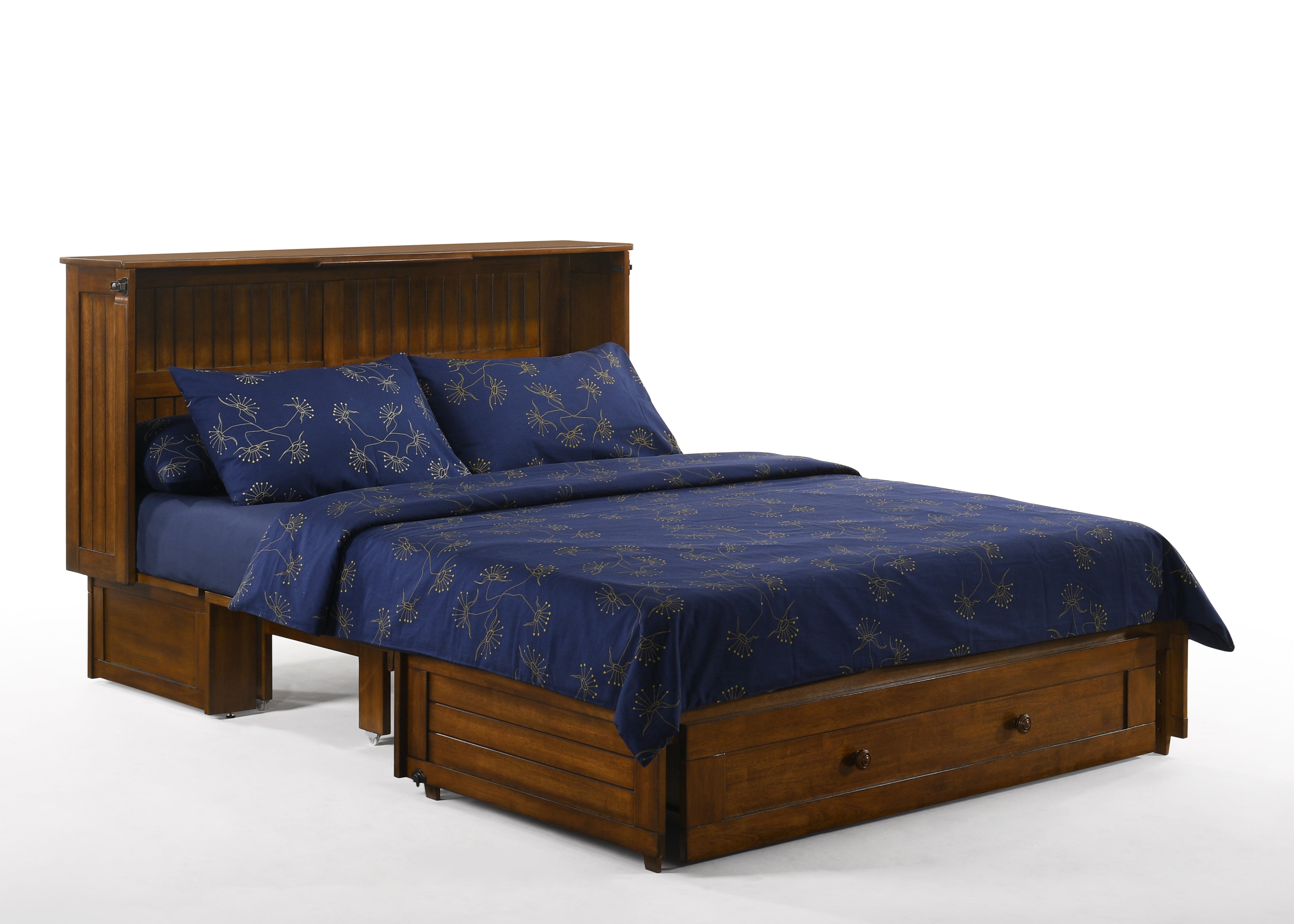 Camden Murphy Cabinet Bed in Black Walnut, open view | Atlantic Fine Furniture, Melbourne FL