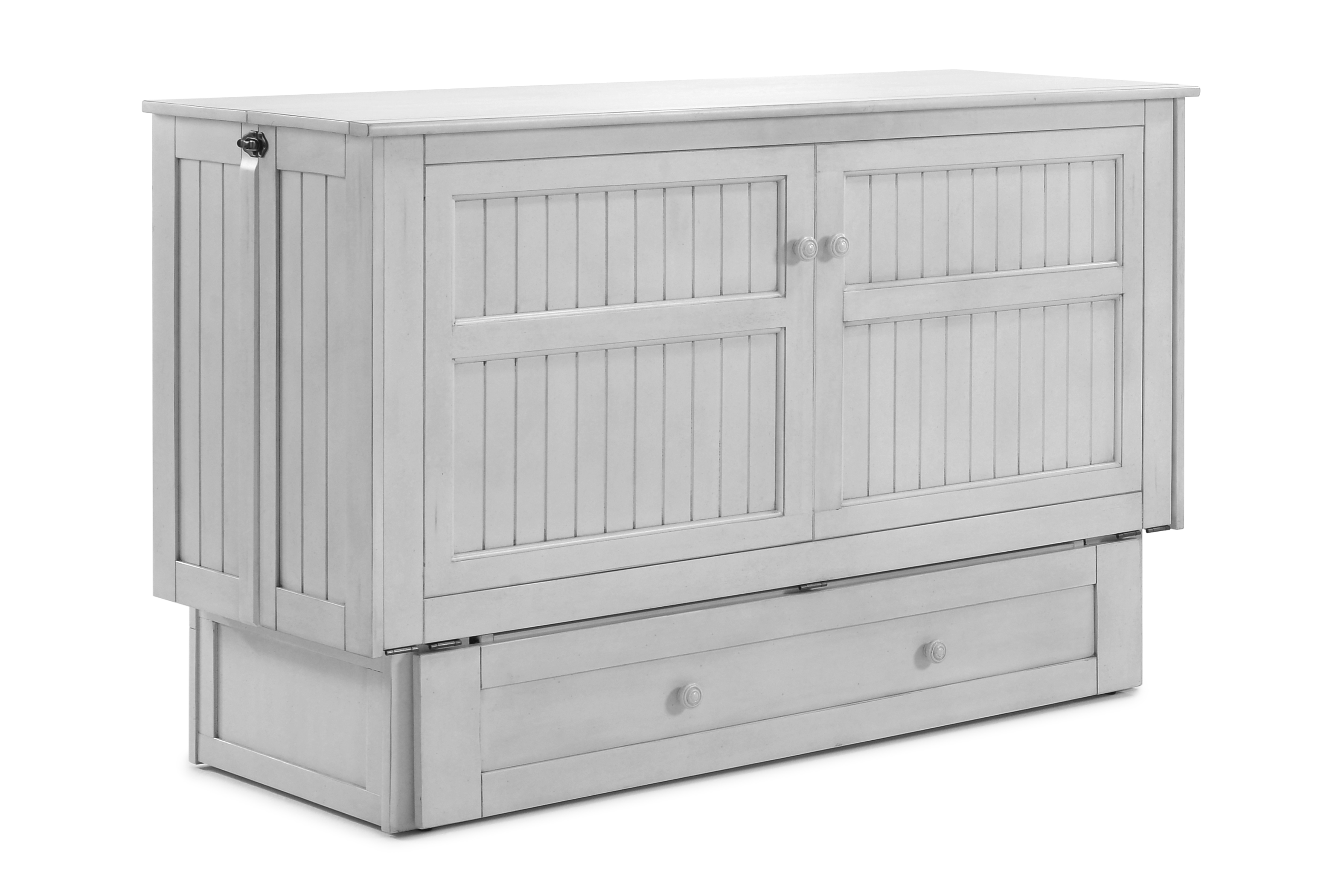 Camden Murphy Cabinet Bed in White, cabinet closed | Atlantic Fine Furniture, Melbourne FL