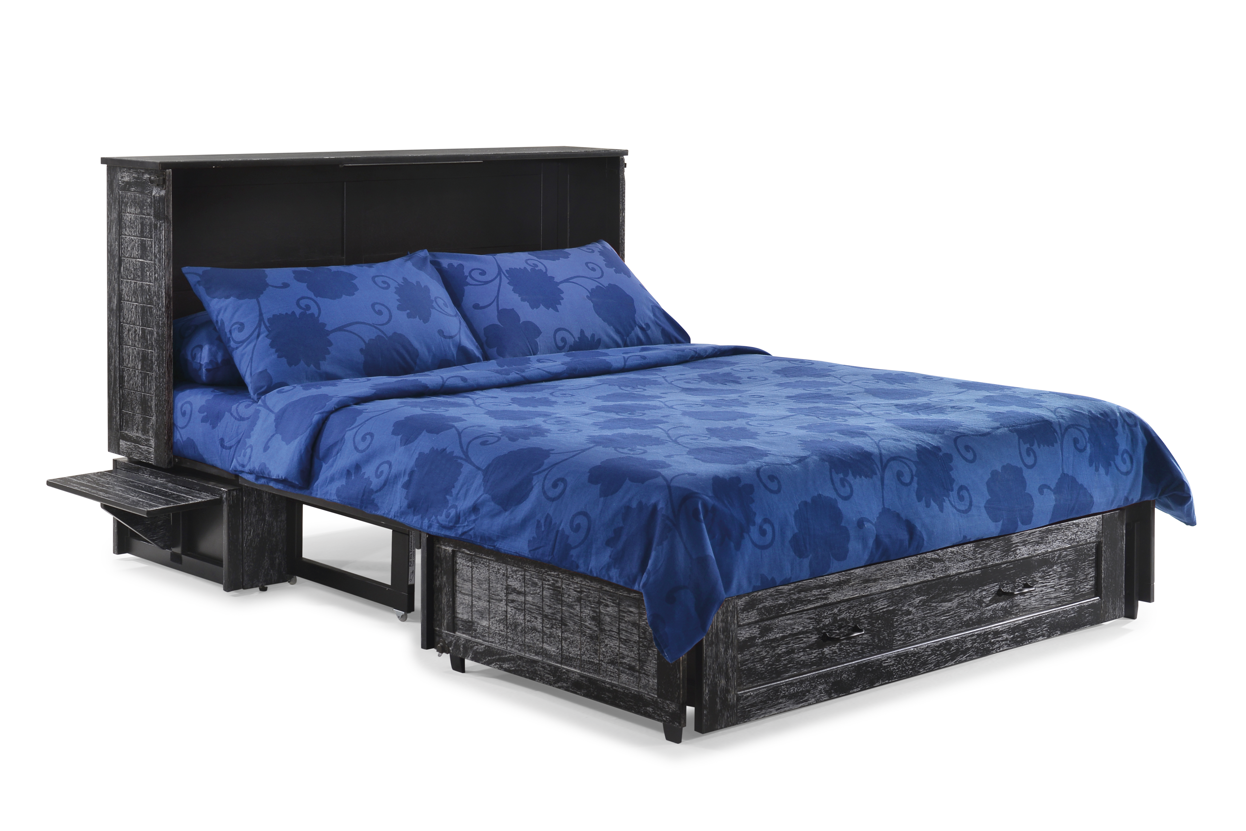 Cannes Murphy Cabinet Bed in Blizzard, converted to queen bed | Atlantic Fine Furniture, Melbourne FL