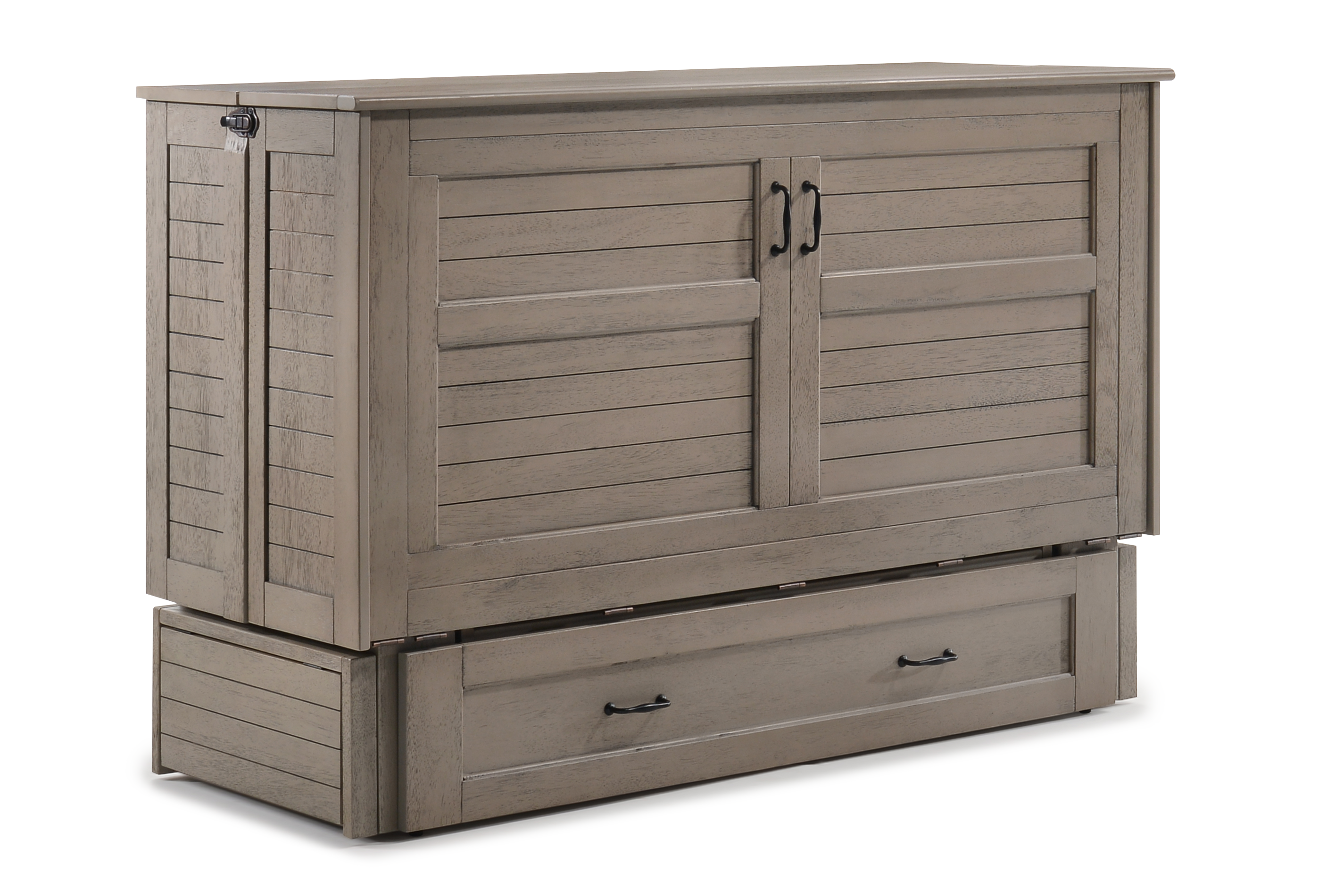 Cannes Murphy Cabinet Bed in Brushed Driftwood, cabinet closed | Atlantic Fine Furniture, Melbourne FL