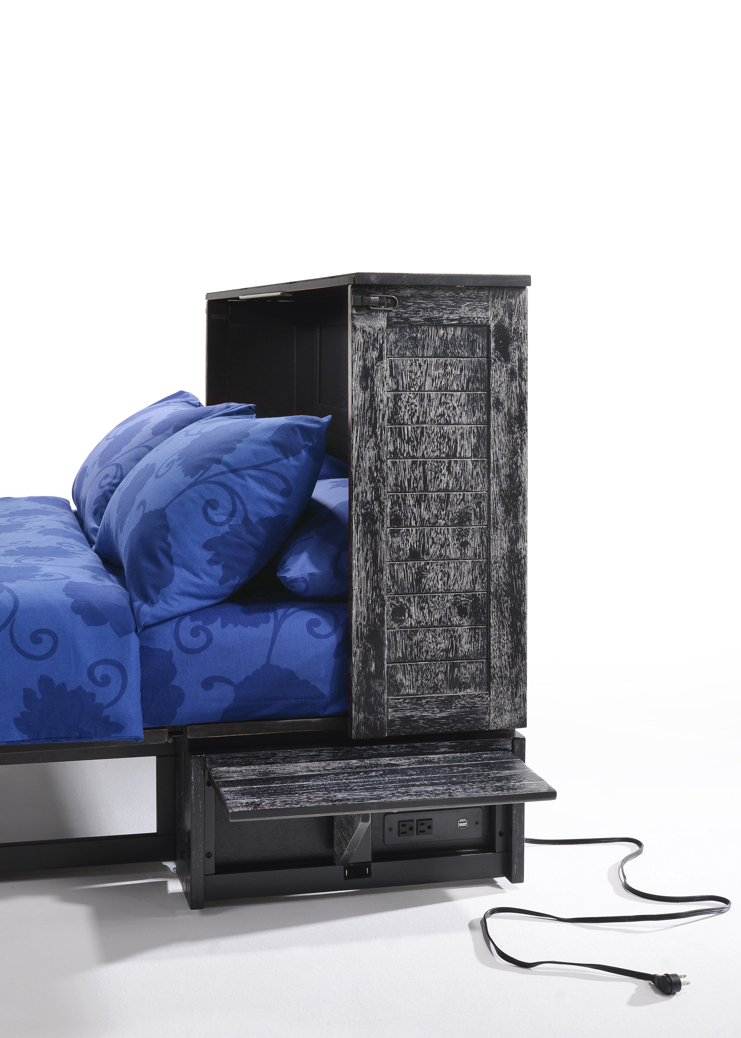 Cannes Murphy Cabinet Bed in Blizzard, side view | Atlantic Fine Furniture, Melbourne FL