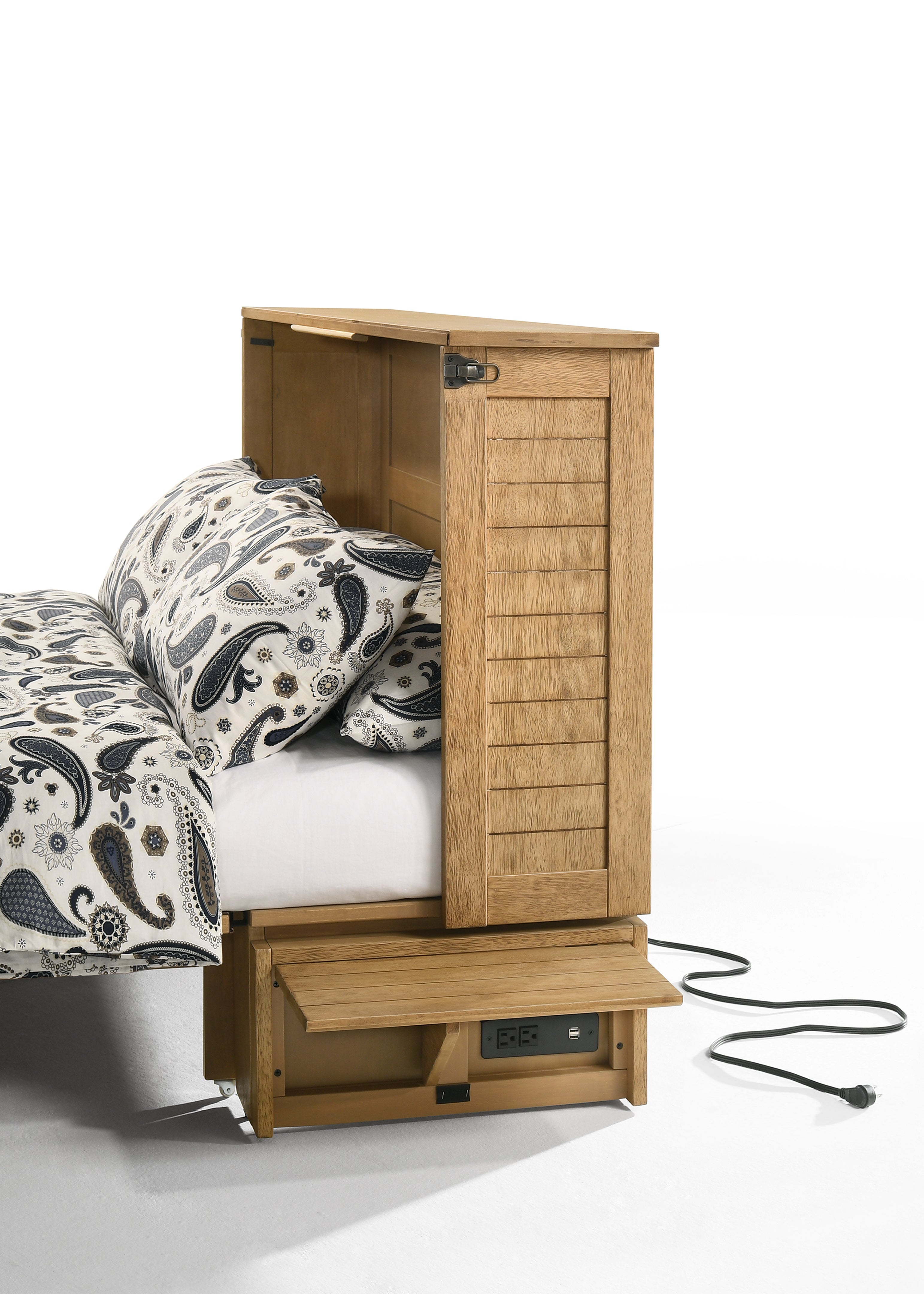 Cannes Murphy Cabinet Bed in Harvest Brown, finish detail | Atlantic Fine Furniture, Melbourne FL