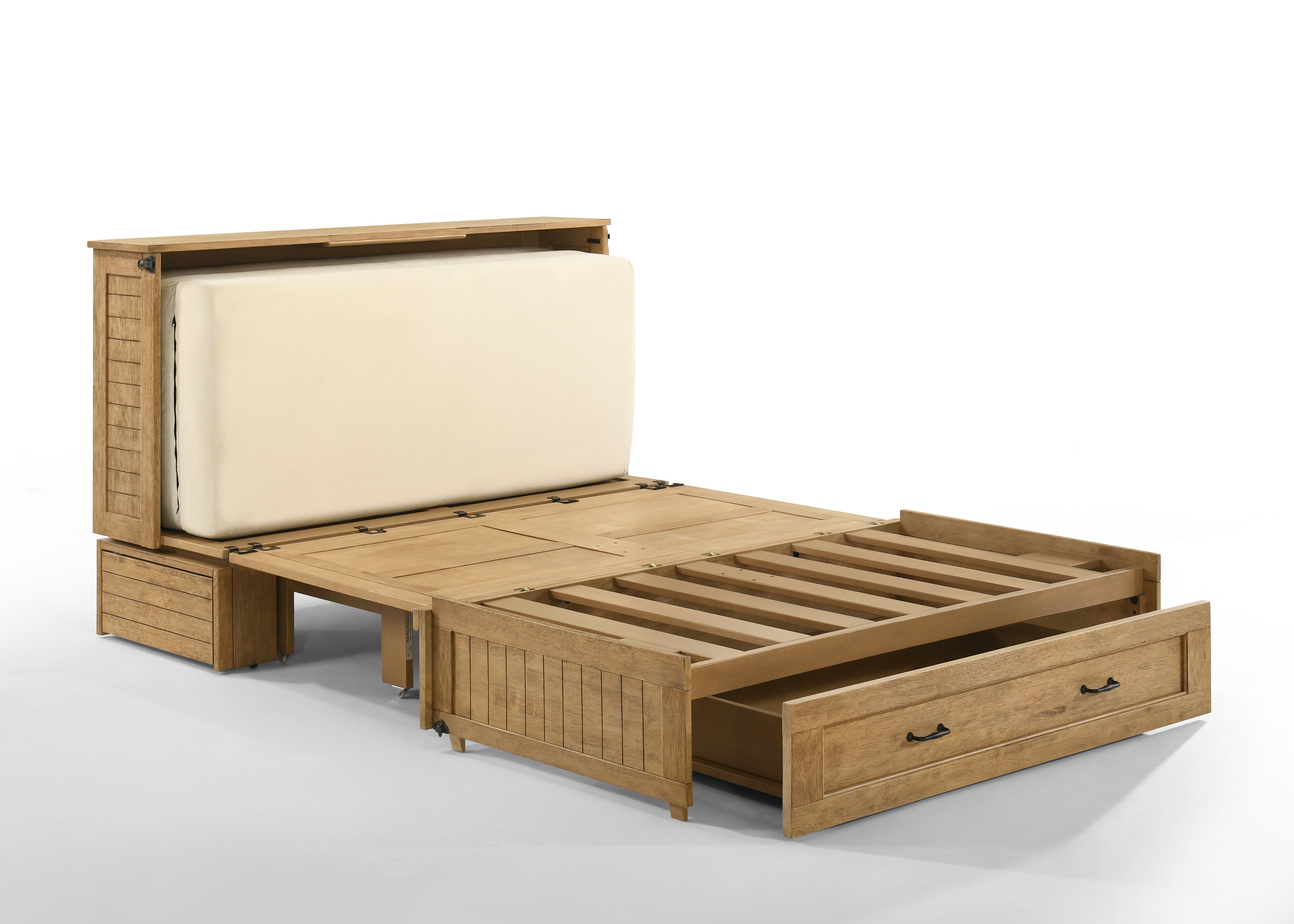 Cannes Murphy Cabinet Bed in Harvest Brown, converted to queen bed | Atlantic Fine Furniture, Melbourne FL