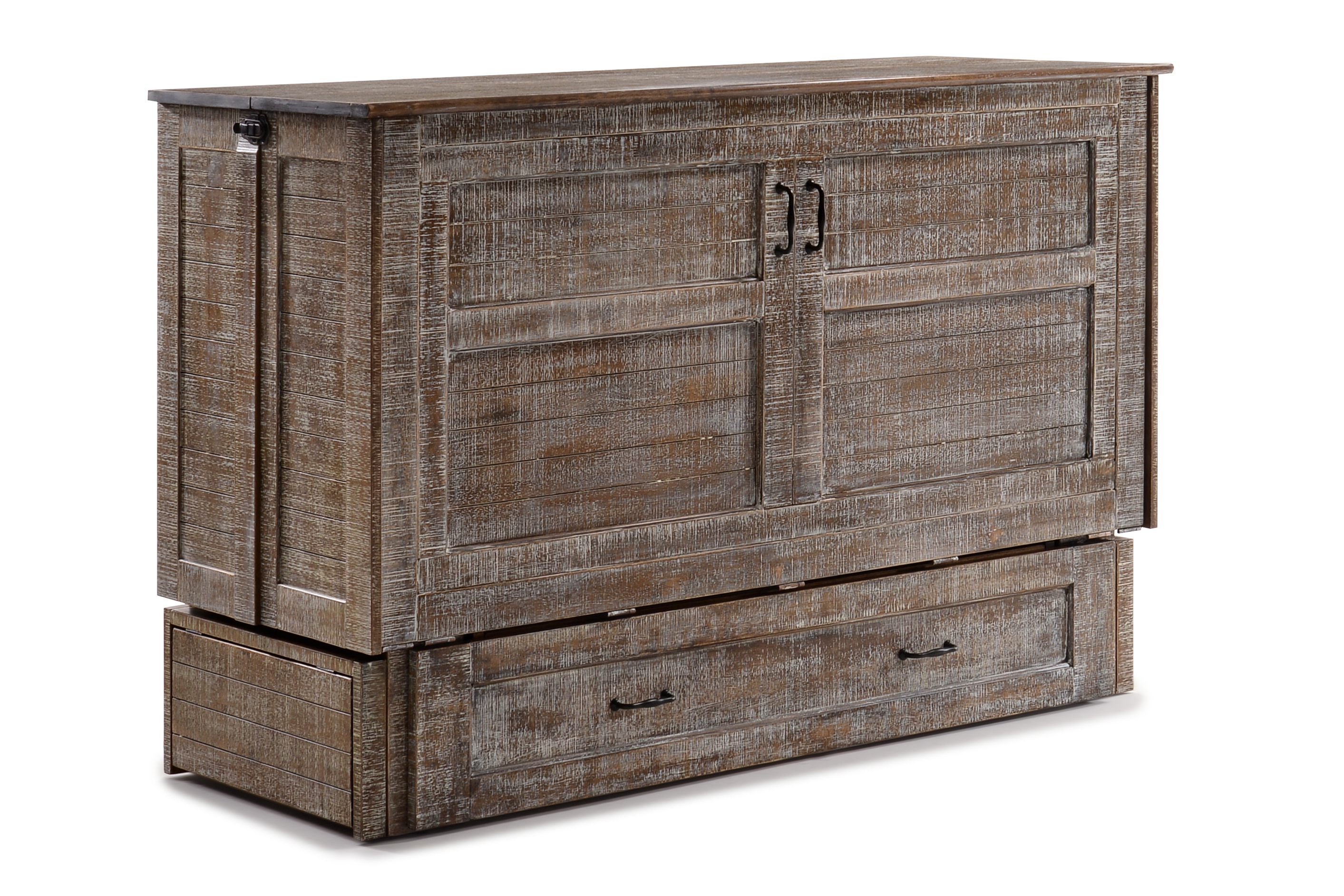 Cannes Murphy Cabinet Bed in White Bark, cabinet closed | Atlantic Fine Furniture, Melbourne FL