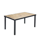 All Weather 7 Piece Patio Dining Table Set With Umbrella Hole - Brown / Gray