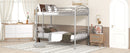 Twin Over Twin Metal Bunk Bed,Divided into Two Beds(Silver){OLD SKU:MF280424AAN}