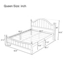 Traditional Concise Style Black Solid Wood Platform Bed, No Need Box Spring, Queen