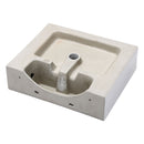 Modern Ceramic Rectangular Wall Mounted Bathroom Sink With Faucet Hole & Overflow
