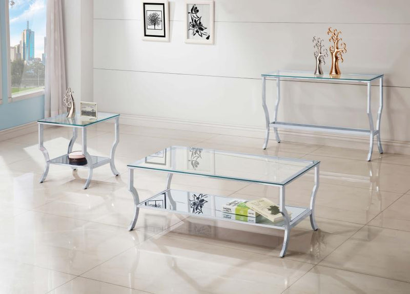Saide - Rectangular Glass Top Coffee Table - Chrome
