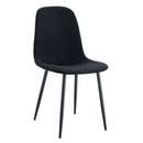 Modern Medieval Style Cushioned Side Chairs Set With Black Metal Legs For Kitchens