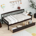 Pine Wood Daybed With Two Storage Drawers, Sofa Bed With Bed Platform Of 10 Support Slats