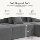 Free Combination L Shaped Modular Sectional, Minimalist Floor Couch Set, Convertible Foam Filled Cloud Compressed Couch For Living Room