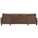 U-Shaped Sectional Sofa 103.5" Black Chenille Fabric Couch With Dual Chaise Lounges, Storage Pockets, Armrest Pillows