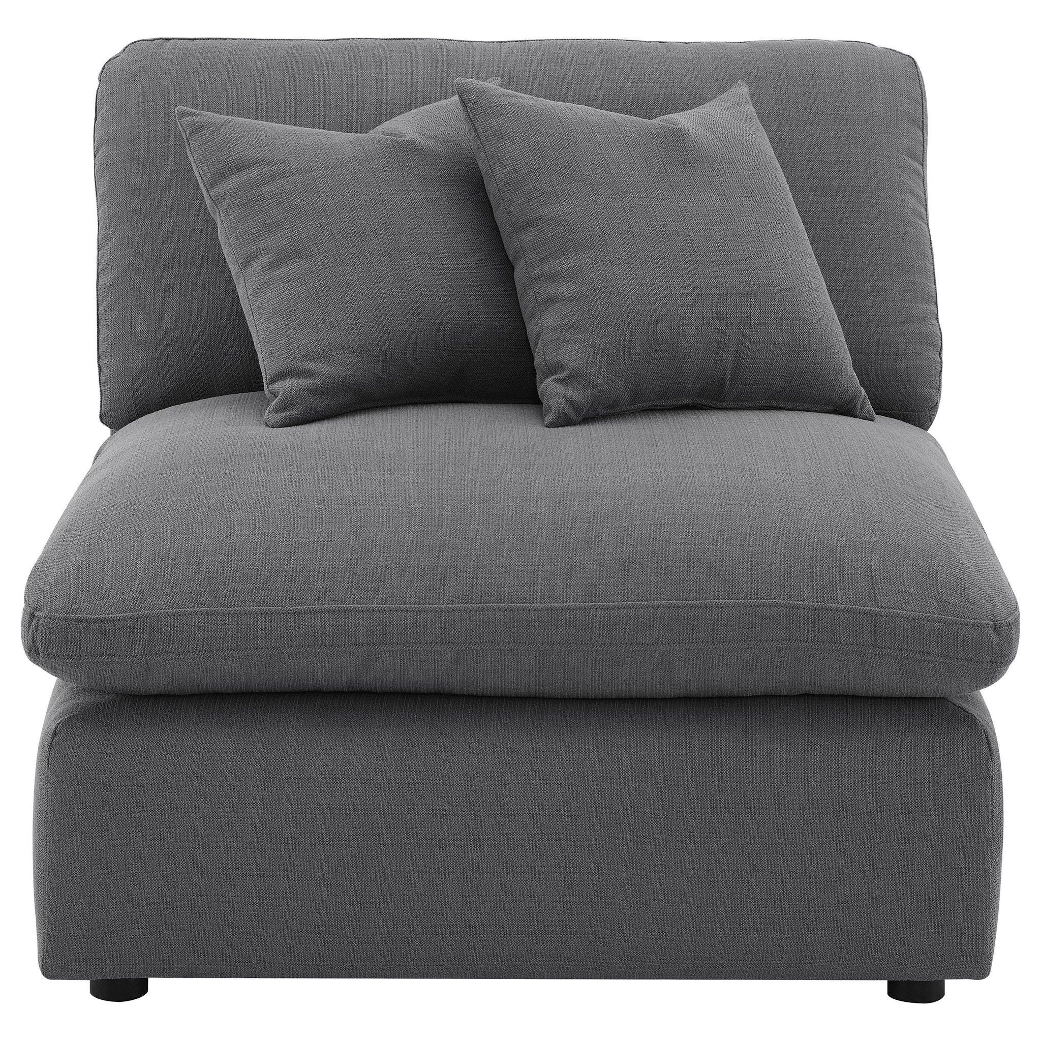 Hobson Upholstered Armless Chair Charcoal - Atlantic Fine Furniture Melbourne FL