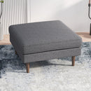 Amber - Square Upholstered Ottoman Linen
