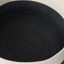 Cotton Round Laundry And Storage Basket With Sturdy Handles - Gray / White