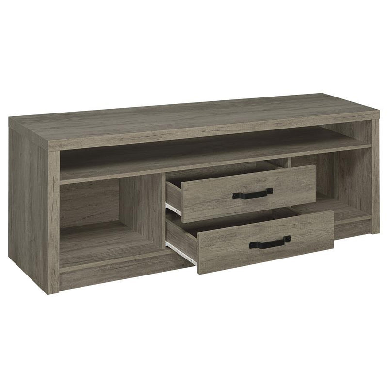 Burke - 2-Drawer Engineered Wood TV Stand - Gray Driftwood - Atlantic Fine Furniture Inc