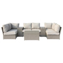 Comfortable Modern Patio Rattan Sectional Set With Cushions