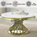 Fallon - Coffee Table With Engineered Stone Top - Engineered Stone Top & Gold
