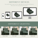 Oversized Chaise Lounge Indoor Rabbit Fur Sofa Bed With Storage Ottoman And Armrests Cup Holders With Deep Seat